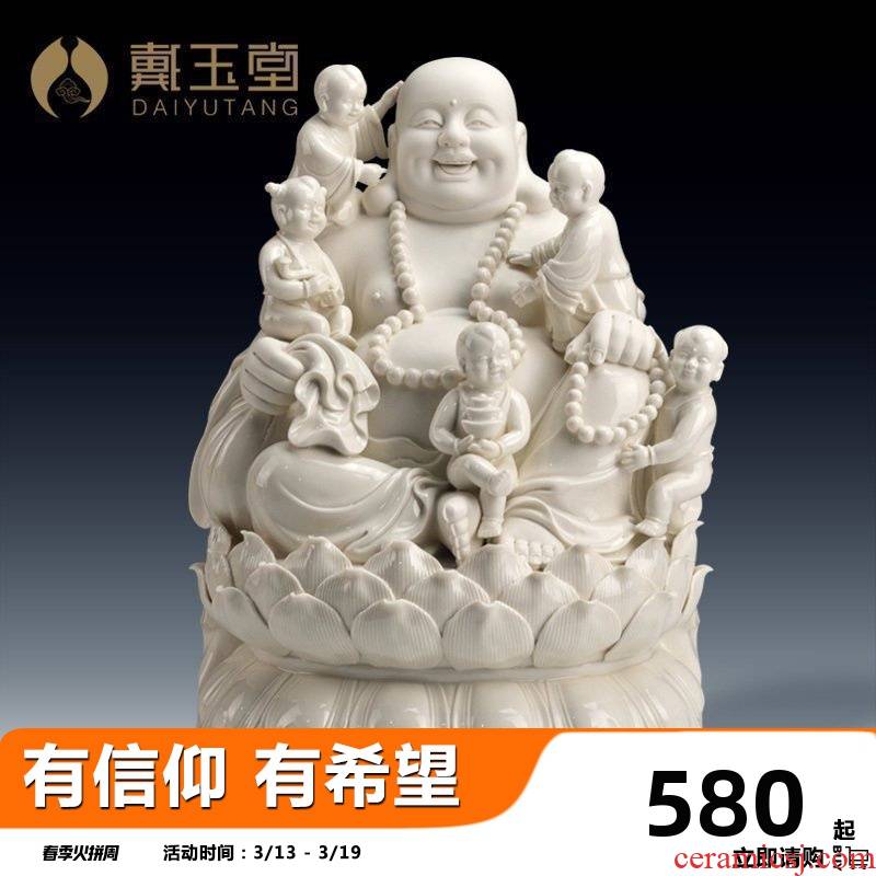 Yutang dai home sitting room ceramic cloth pot - bellied laughing Buddha Buddha maitreya worship that occupy the home furnishing articles/16 inches abital