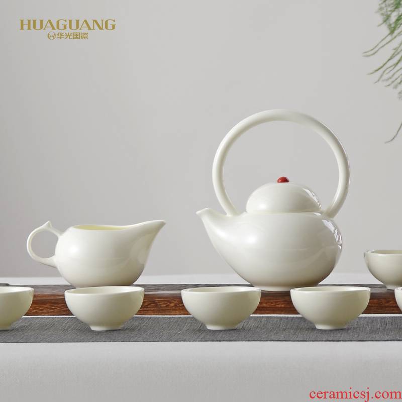 Huayu porcelain elegant girder pot of ceramic tea set of hua kung fu tea set