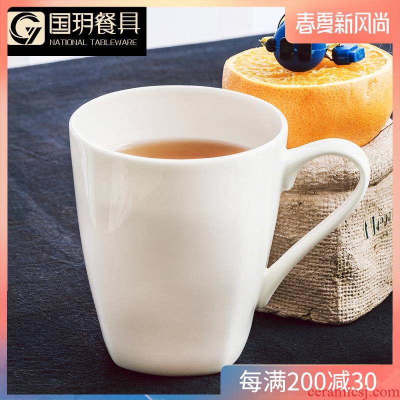 Pure white contracted ipads porcelain coffee cup creative cup of tangshan ceramic keller with spoon, afternoon coffee cup set