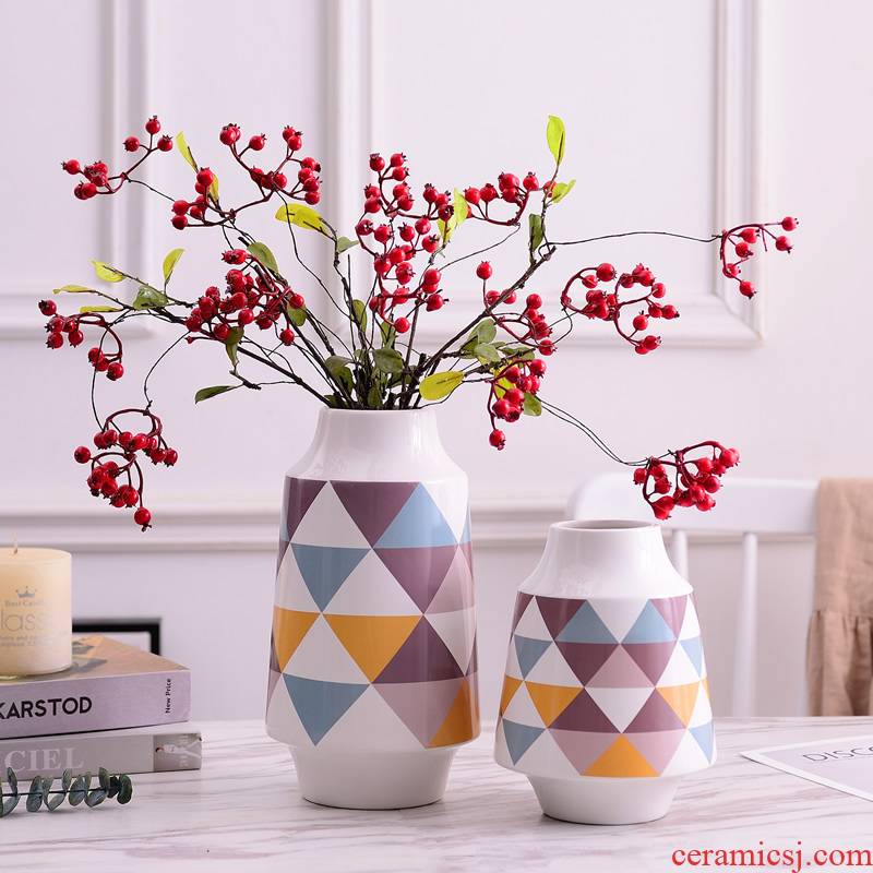 Ceramic vase Nordic contracted place ins style living room table hydroponic flowers creative decorative dried flowers flower arrangement
