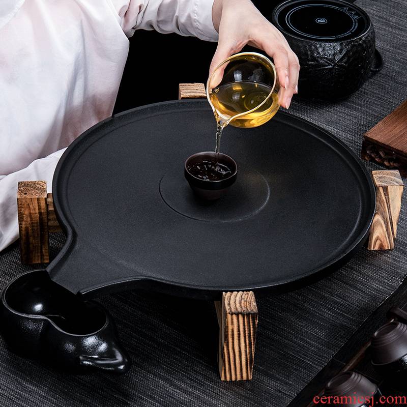 Jane quality ceramic dry terms Taiwan tea tray was creative household contracted circular storage tray was kung fu tea water small tea table