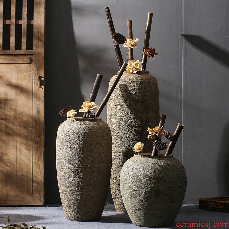 Sitting room ground simulation flower vases, decorative dried flowers restore ancient ways home furnishings jingdezhen nostalgic ceramics decoration furnishing articles