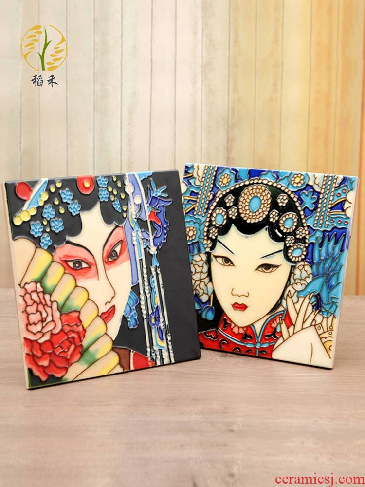 Ceramic hand - made porcelain plate painting Peking Opera with Chinese characteristics sitting room, dining - room metope adornment porch hang a picture to send to the foreigner