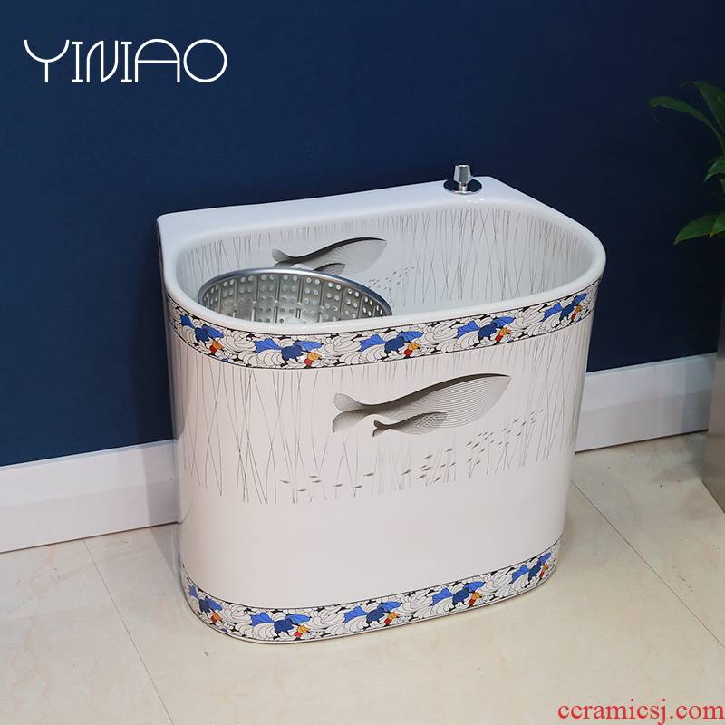 Hundred m letters home bird bath mop pool control washing mop pool ceramic basin balcony with toilet bibcock mop pool