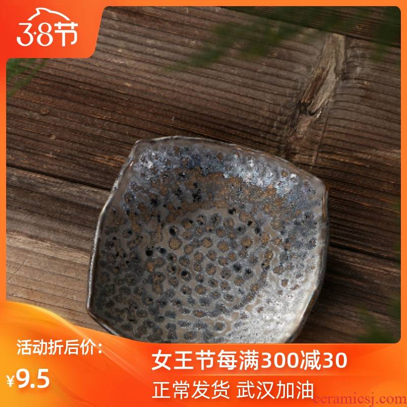 Ya xin company hall ceramic cup mat coarse pottery saucer insulation cup of black household kung fu tea tea accessories