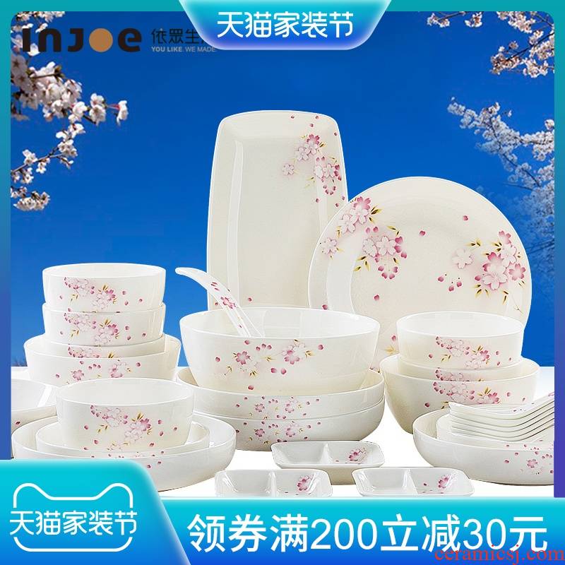 Japanese ipads porcelain tableware suit dishes suit household 0 glair eat rice bowl the Korean ceramic bowl chopsticks
