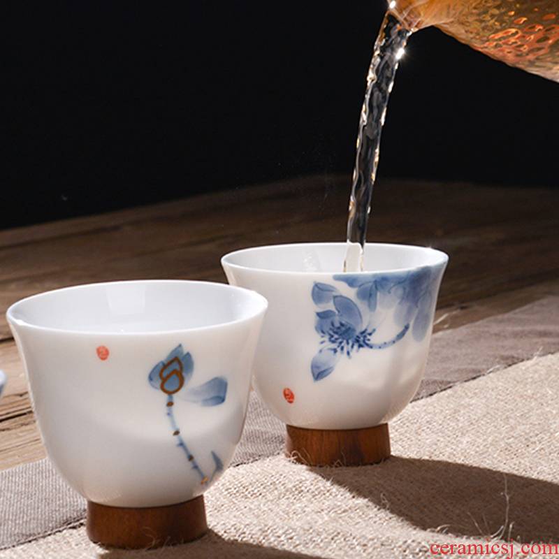 Thousands of red up liling porcelain hand - made ceramic cups kung fu master cup single CPU celadon individual small single cup tea bowls