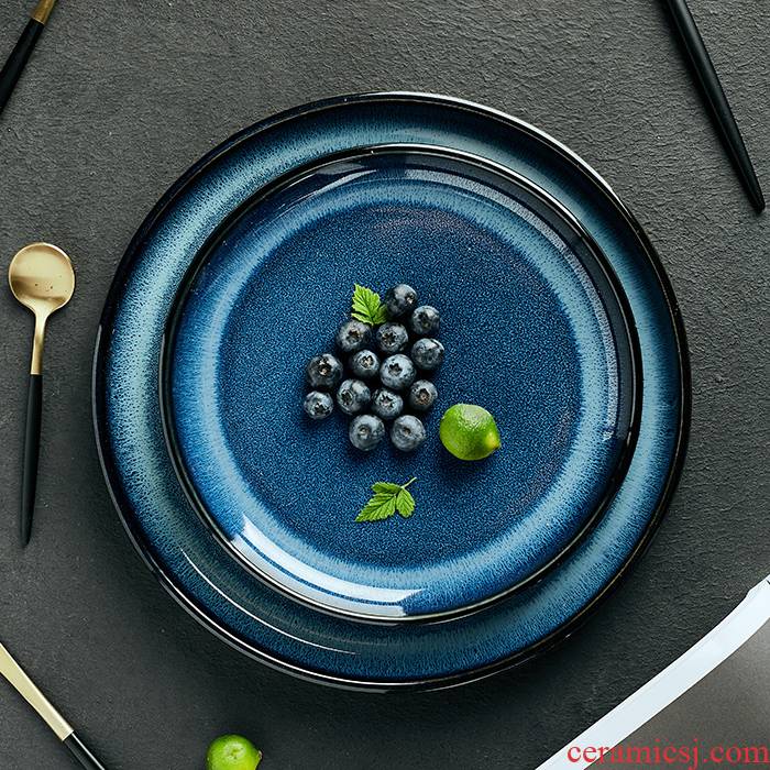 Mystery west pot pan cake for dessert plate tableware steak plate flat ceramic plate creative dishes home for breakfast
