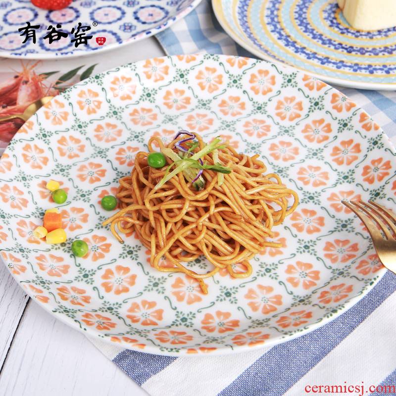 Eat dish plate household creative move is imported from Japan ceramic glaze color wavy porcelain, Japanese porcelain tableware