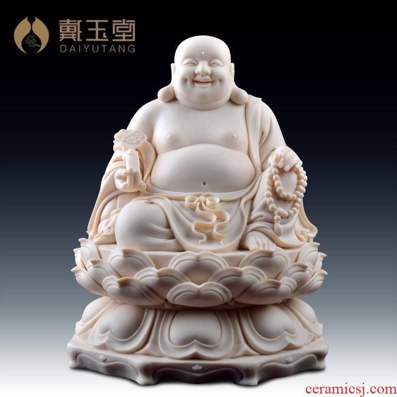 Smiling Buddha yutang dai dehua porcelain its handicraft furnishing articles/sitting ruyi maitreya jade red porcelain D01-030