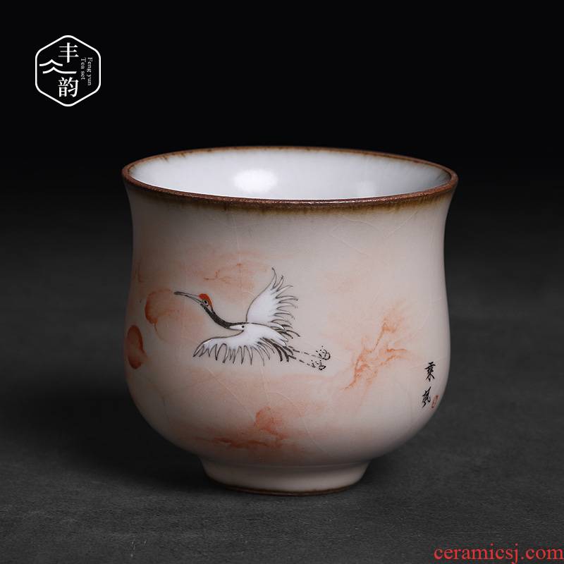 Your up hand - made master cup ceramic ice crack sample tea cup large cup can keep the open individual cup cranes flange single CPU