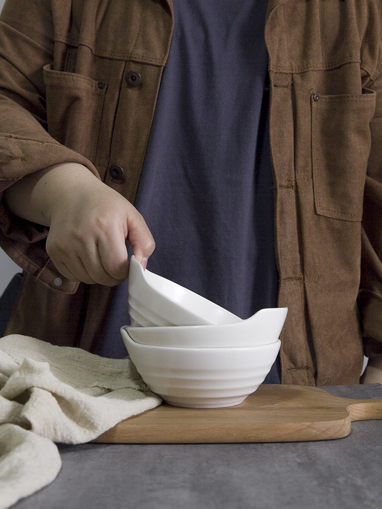 And the four seasons Japanese pure color ceramic matte enrolled white snacks eat bowl bowl dip bowl bowl bowl home hot pot