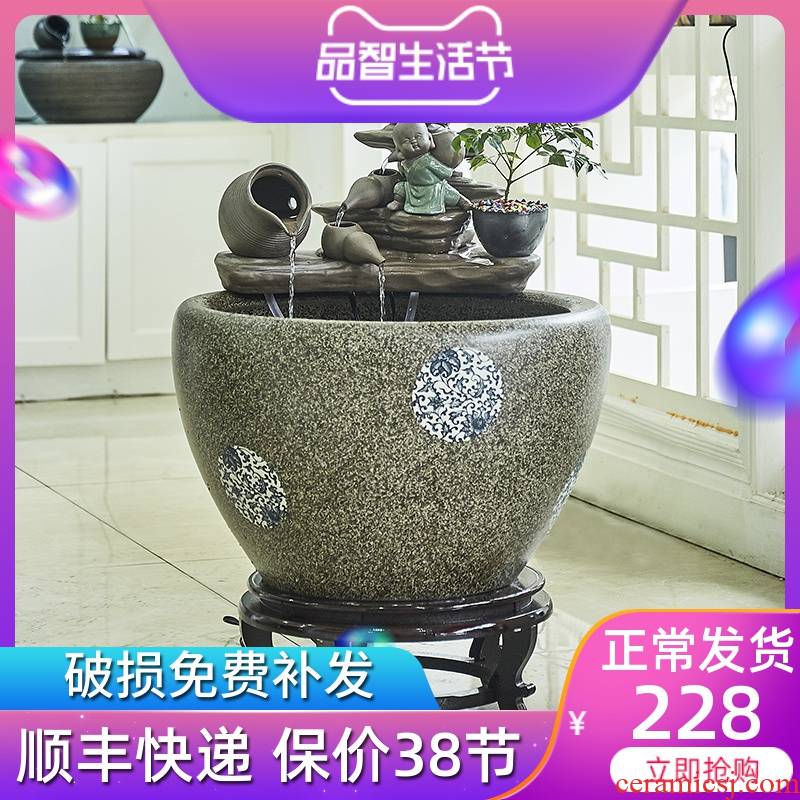 Jingdezhen ceramic goldfish bowl zen cornucopia restoring ancient ways furnishing articles tank filter water courtyard aquarium