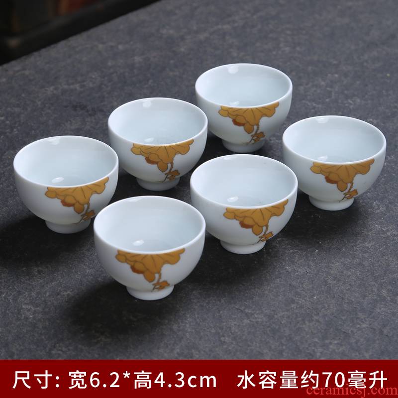 Office of kung fu master single cup 99 sterling silver cup tea cup sample tea cup ceramic coppering. As building light white porcelain cup