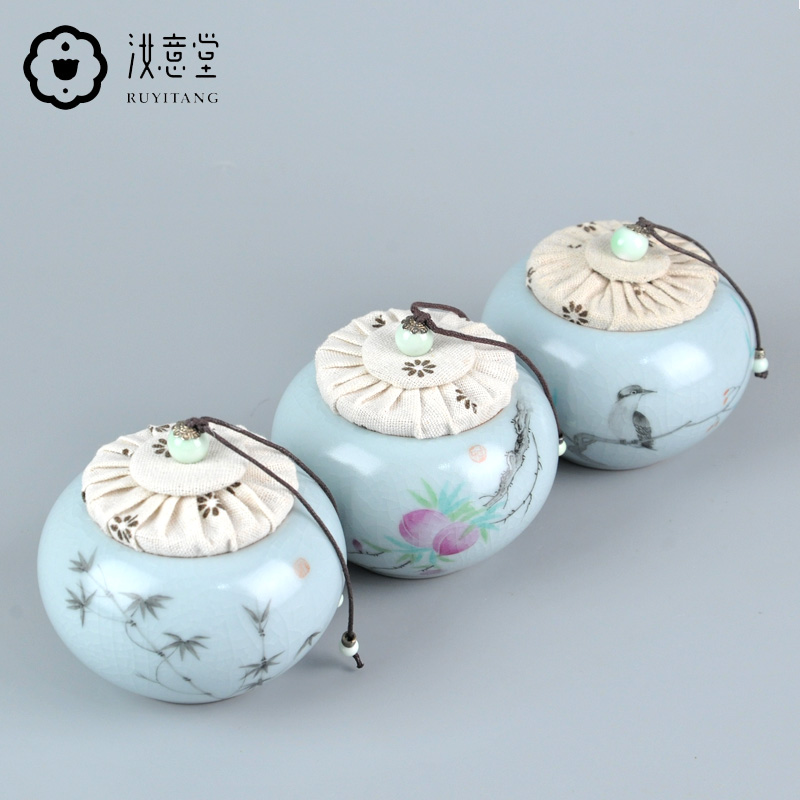 Your up caddy fixings hand - made porcelain sealed as cans ceramic POTS round black tea, green tea tea storehouse storage POTS storage POTS