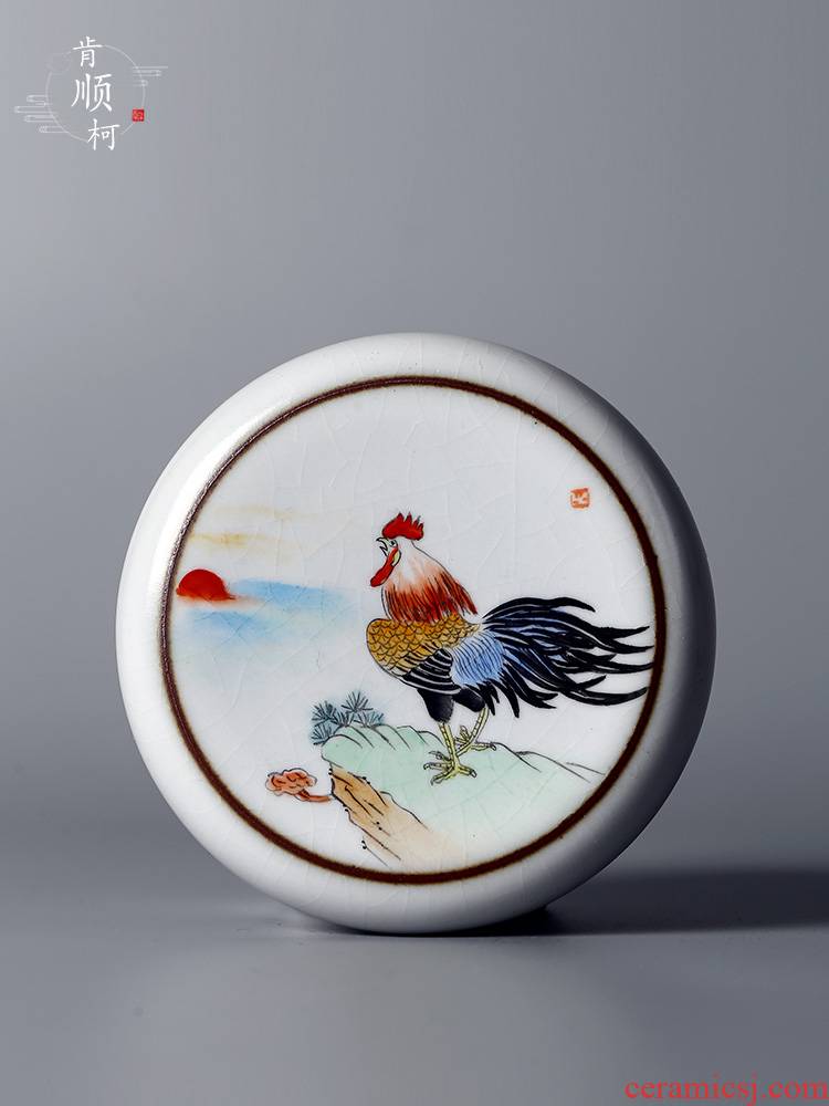 Jingdezhen cover set your up hand - made big chicken cover bracket kung fu tea purple lid coasters use tea accessories