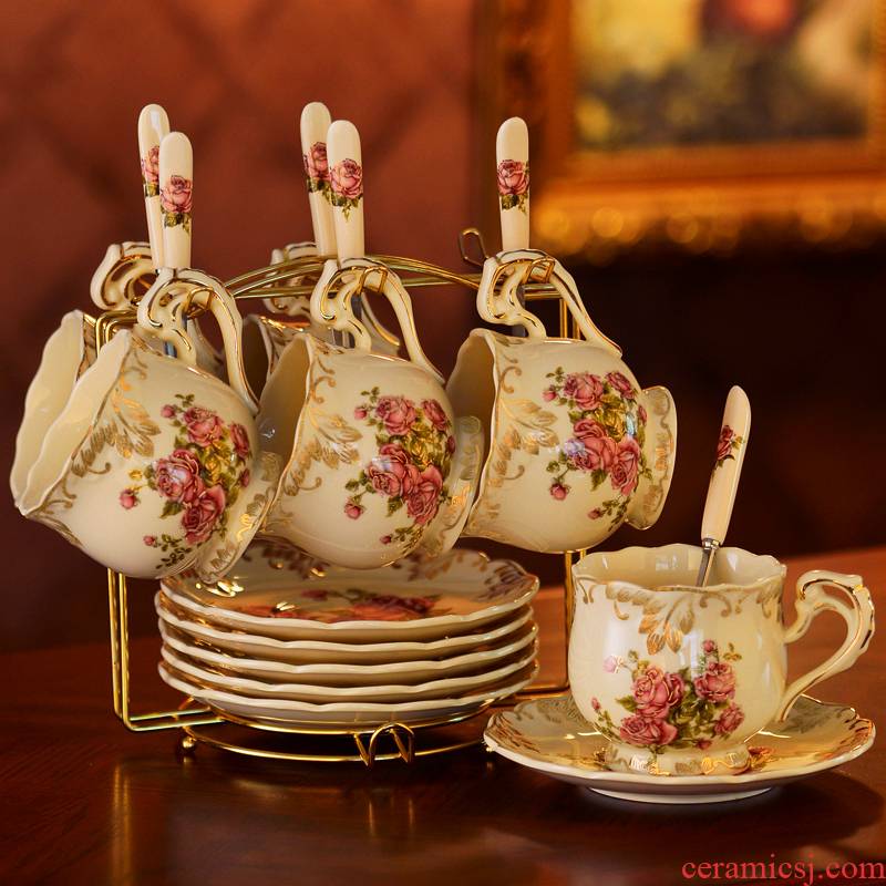 European coffee cup set ceramic cups cup English afternoon tea tea set small key-2 luxury places cup mark