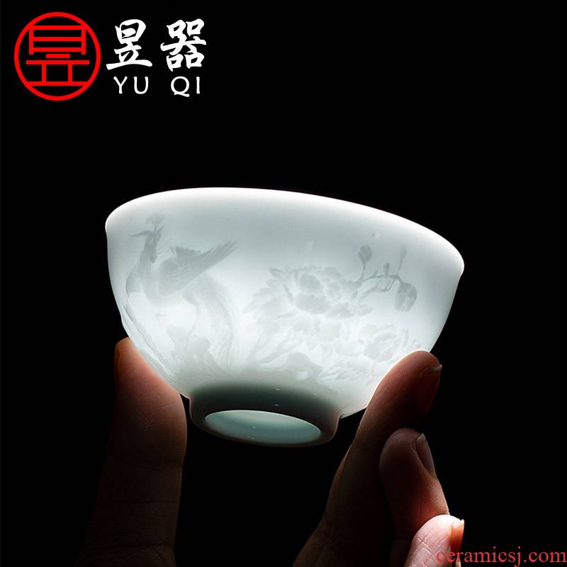 Yu ware jingdezhen ceramic cups hand - carved phoenix pay-per-tweet sample tea cup masters cup kung fu tea cups