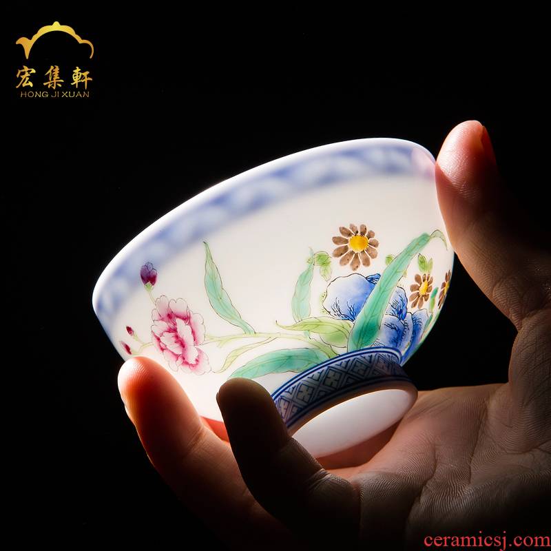 Jingdezhen ceramic cups tea kungfu hand - made porcelain enamel porcelain cup bowl cups sample tea cup masters cup