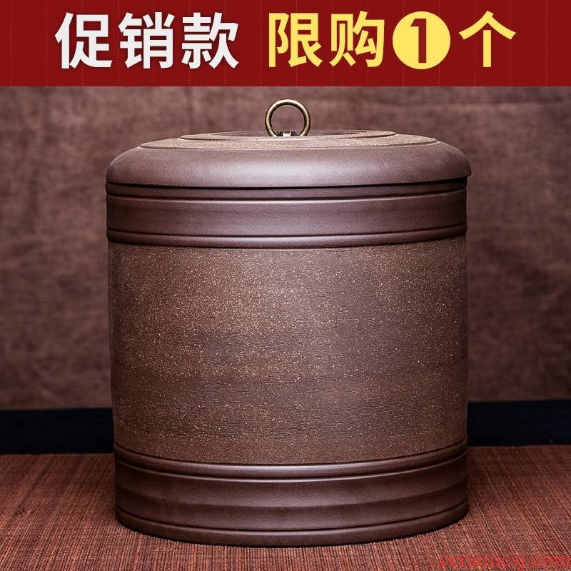 Yixing purple sand tea pot big code and puer tea bucket sealing up tea ware ceramic household cylinder of bread seven storage tanks