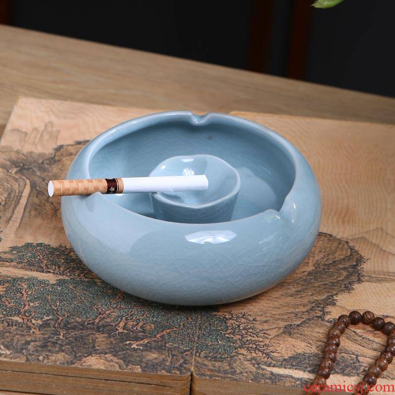 Chinese jingdezhen ceramics creative home sitting room office furnishing articles crack windproof tea table ashtray ornaments