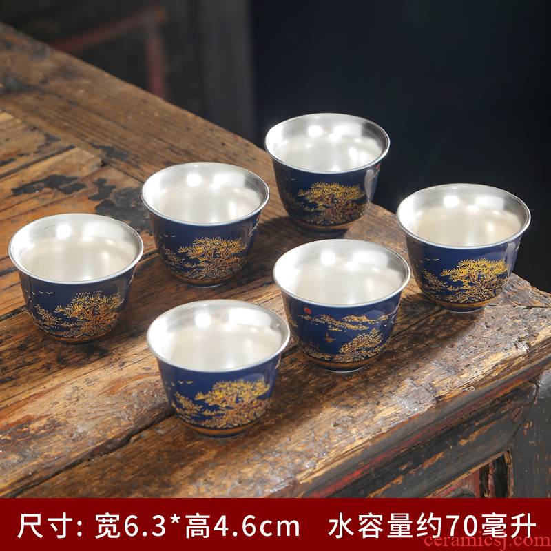 Ji blue glaze see colour enamel cups around branch lotus masters cup large kung fu tea bowls of jingdezhen ceramic cups