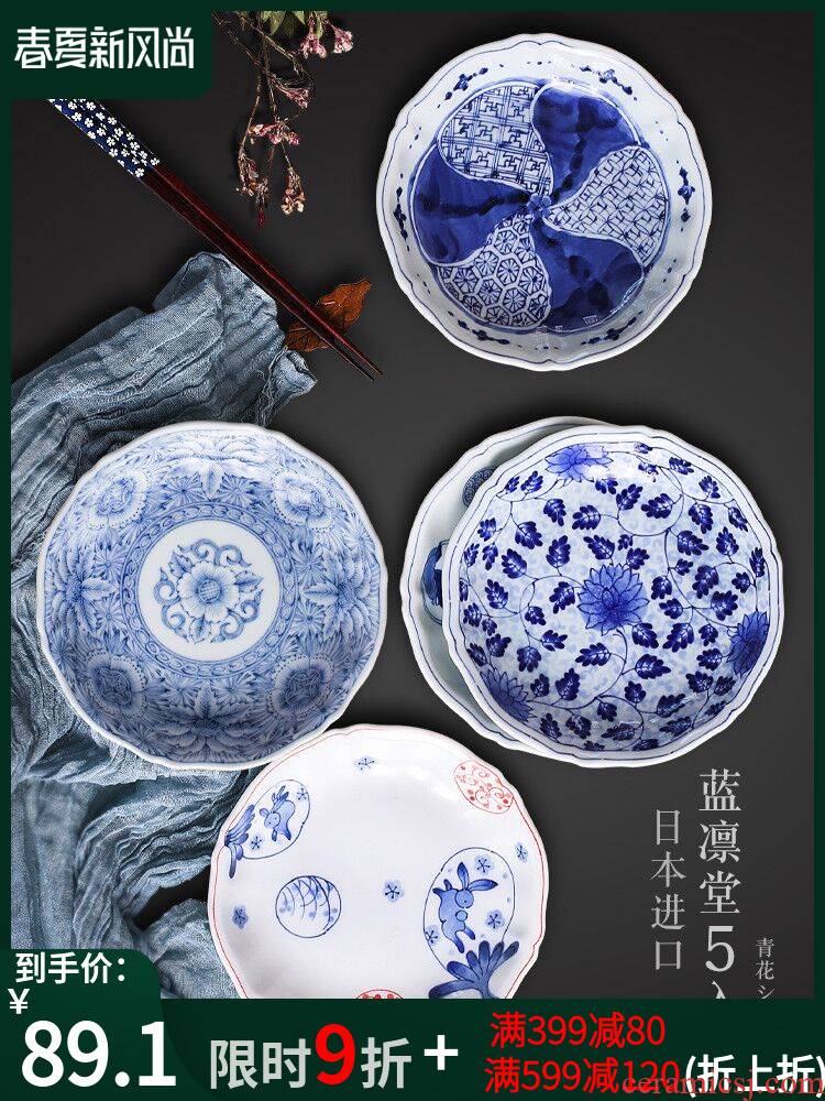 Japan imported Japanese deep dish housewarming gift boxes breakfast tray ceramic tableware tableware LiangDie dish dish dish of household