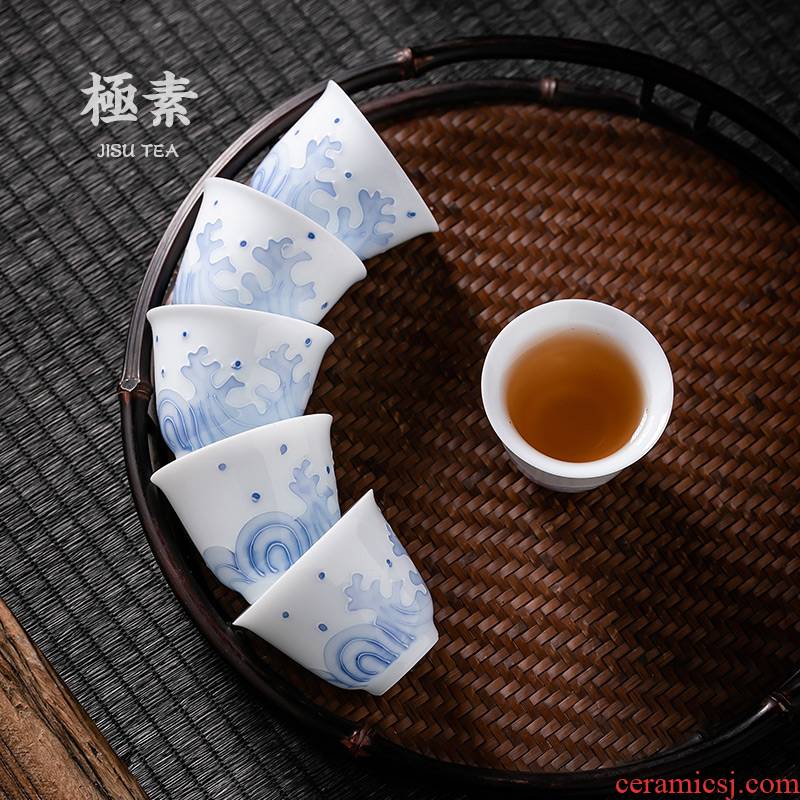 Pole element | a field'm kung fu tea cup home tea cup sample tea cup ceramic checking personal master cup of tea