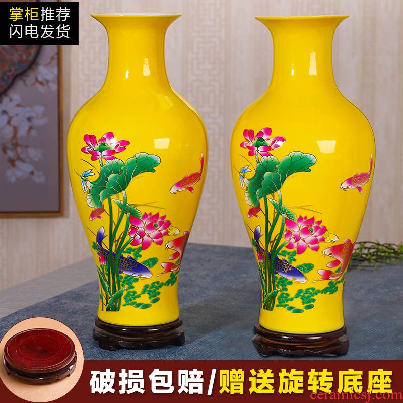 Jingdezhen ceramics flower vase sitting room place, household act the role ofing is tasted crafts porcelain flowers, contracted and I