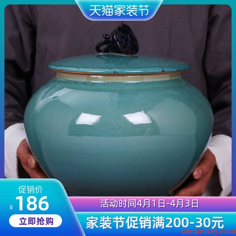Jingdezhen ceramic tea sealed as cans gm caddy fixings large - sized puer tea cake tin with storage tank tea urn