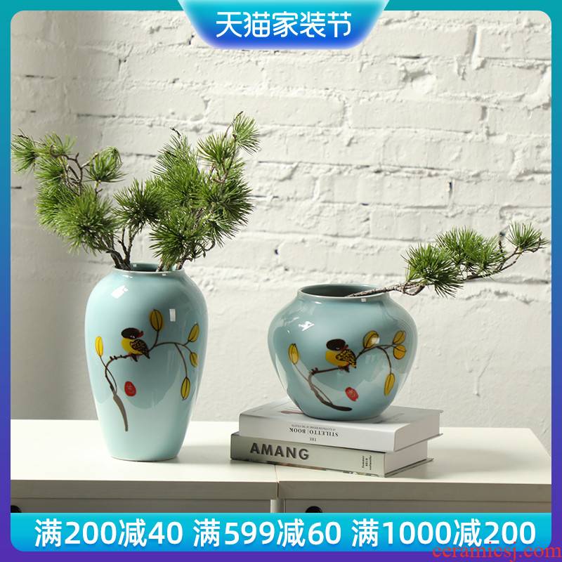 Jingdezhen creative modern new Chinese style ceramic vase, the sitting room TV wine porch home furnishing articles