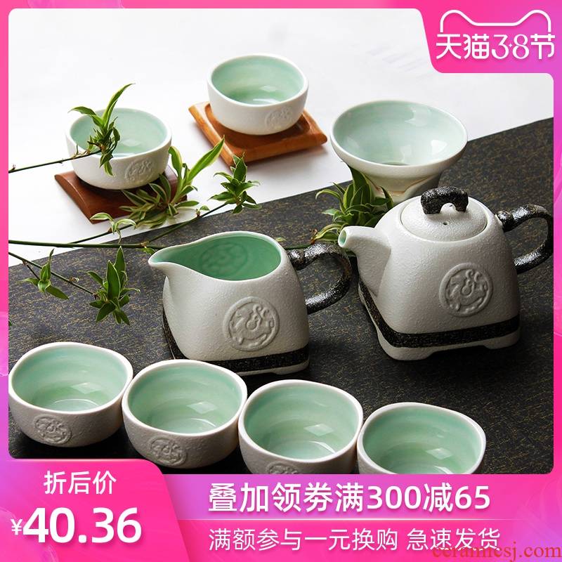 Palettes nameplates, snowflakes glaze ceramic kung fu tea set tea service Jin Yuxue exquisite teapot teacup with snow covered 10 times