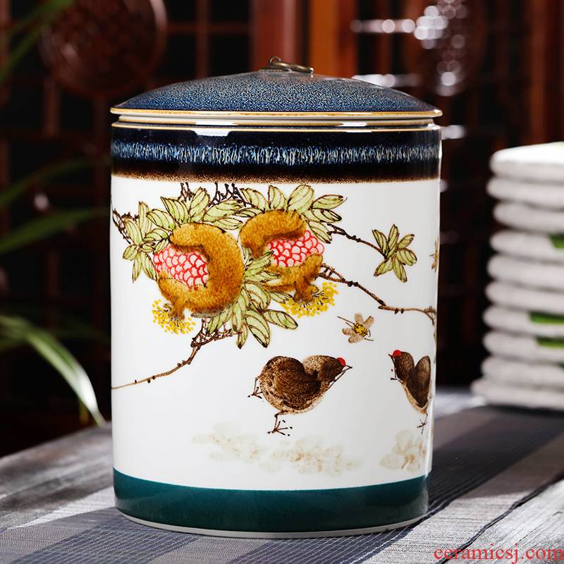 The New product manual ceramic tea pot large pu 'er seven cakes tea urn storage wake POTS of tea box of tea tea barrel storage device