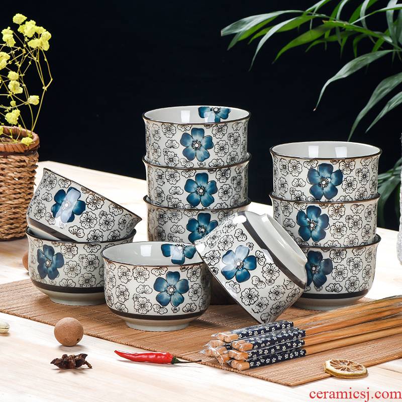 10 a to jingdezhen Japanese creative ceramic bowl tableware suit household eat bowl combine small bowl of rice bowl