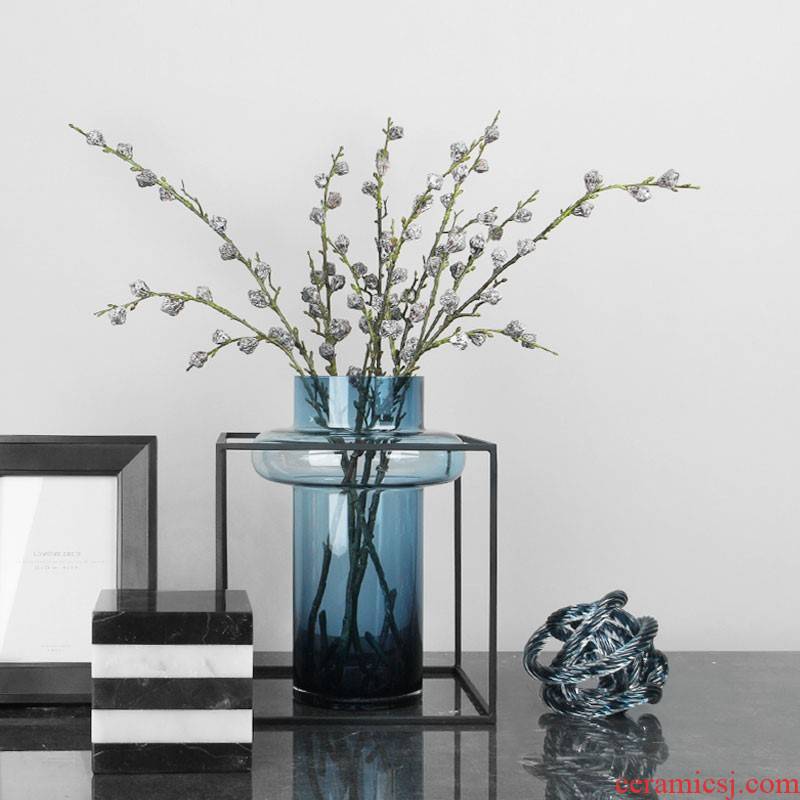 Frame light key-2 luxury glass ceramic flower vases, flower implement example room between the metal example act the role ofing is tasted furnishing articles