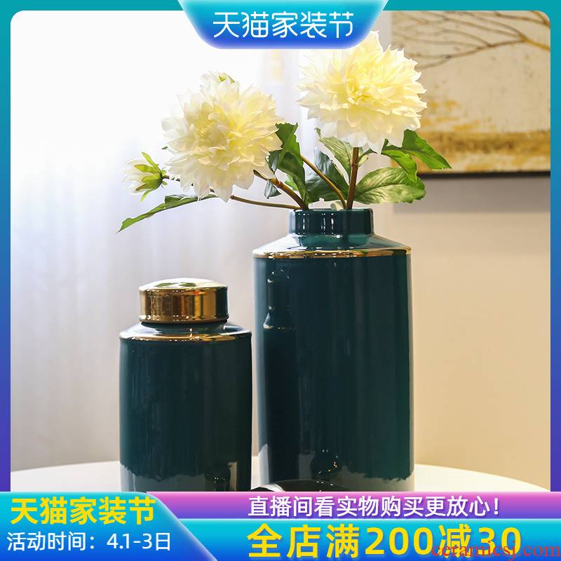 General porch mesa creative vase can of piggy bank flower implement furnishing articles jingdezhen new Chinese style flower decoration in the sitting room