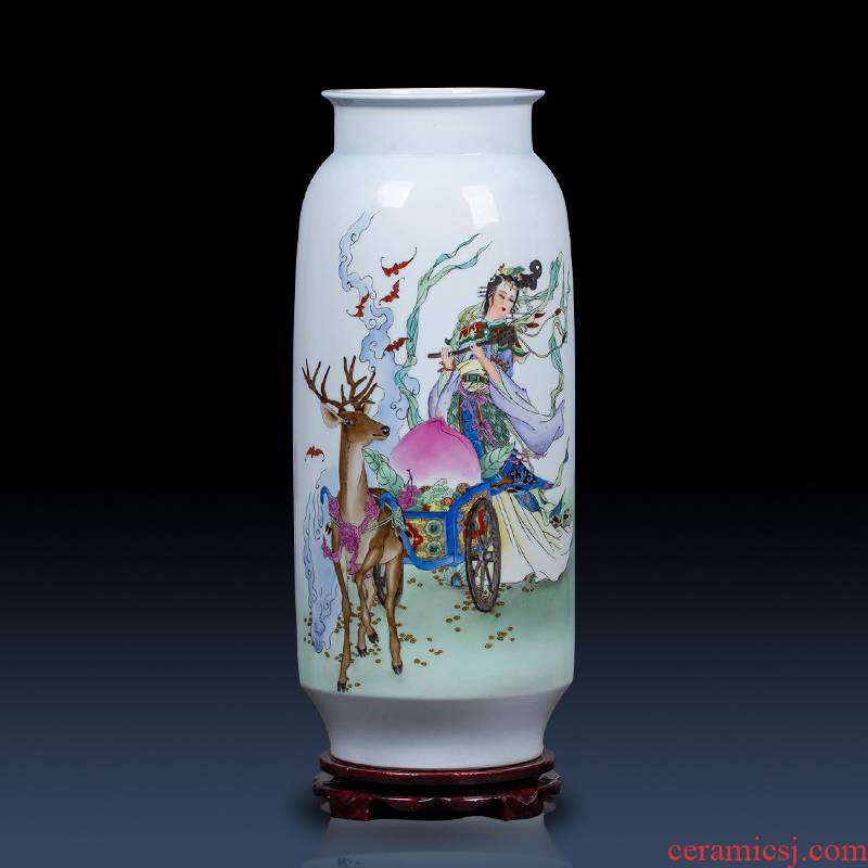 Jingdezhen Chinese vase furnishing articles hand - made mago offer longevity figure vase gift birthday vase sitting room porch place