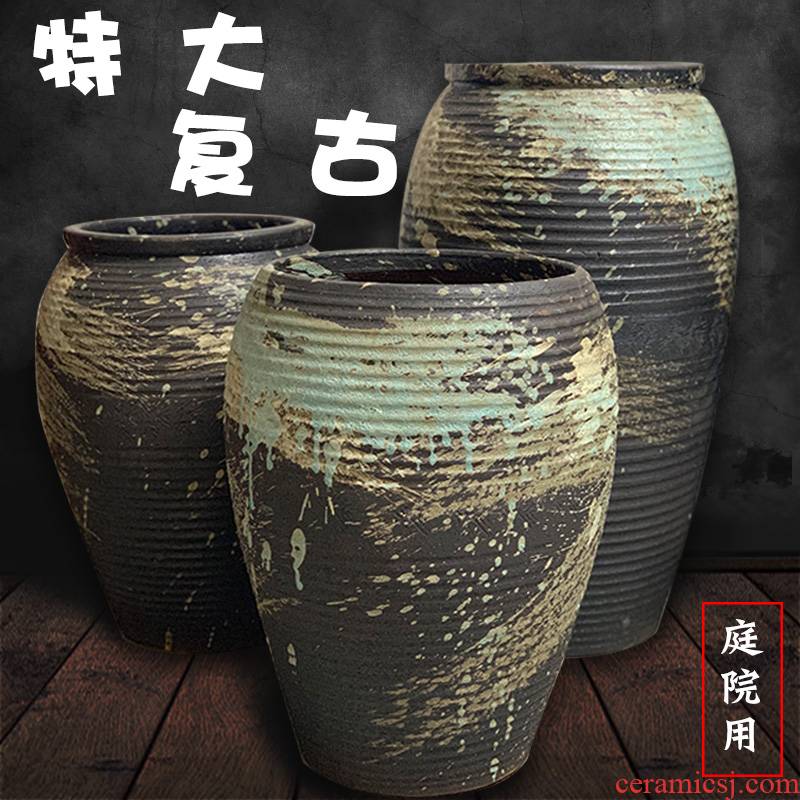 Large POTS garden flowerpot coarse pottery land drilling plant orchid rose ceramics high old running the rattan flower pot