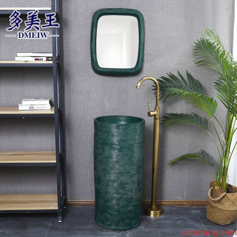 King beautiful Nordic pillar type lavatory contracted bathroom ceramic floor balcony sink basin
