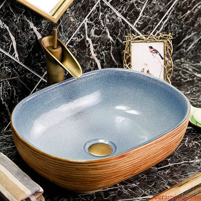 Oval face basin of Chinese style on the ceramic basin sink basin bathroom toilet bath home outfit art move