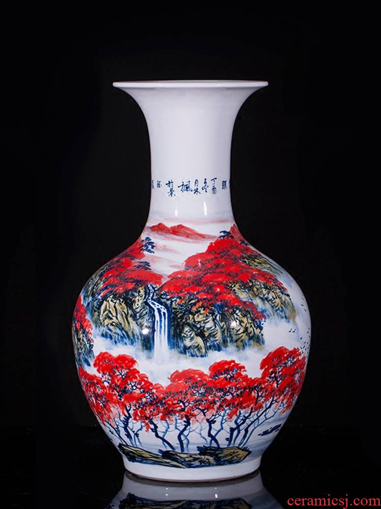 Jingdezhen ceramics famous hand - made the design hotel TV sitting room ark of large vases, furnishing articles large red