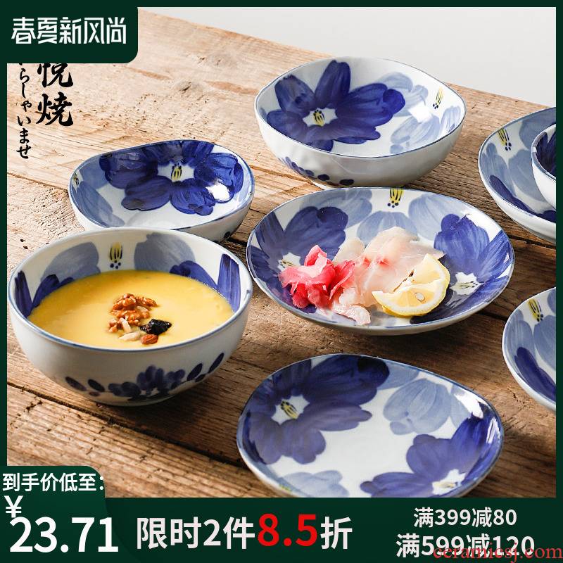Huashan imported from Japan Japanese ceramics tableware dips household dish soup plate dish bowl noodles bowl of soup bowl rainbow such use