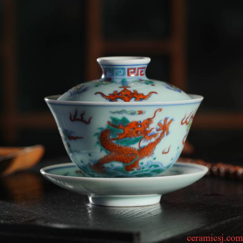 Offered home - cooked in only three tureen ceramic bowl with hand - made porcelain tea ware jingdezhen kung fu tea tea large household