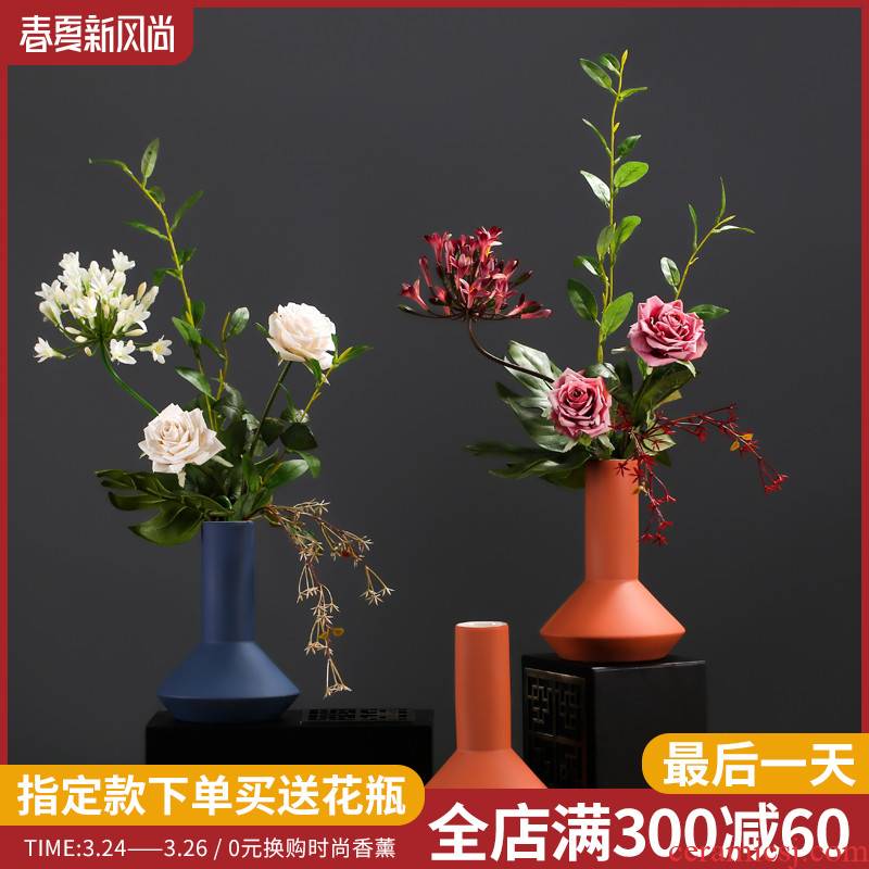 False bouquets of flowers sitting room simulation table decoration furnishing articles in household decoration silk flowers, ceramic vases, flower art suits for