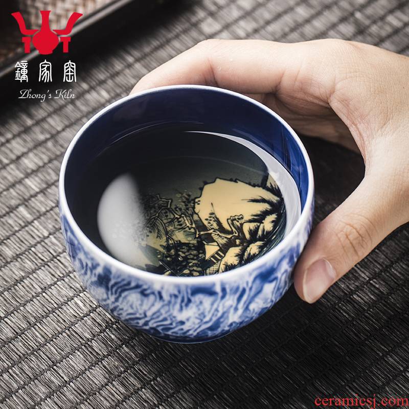 Clock tea house up with jingdezhen high - end checking tea kungfu tea cup sample tea cup with personal use tea cups