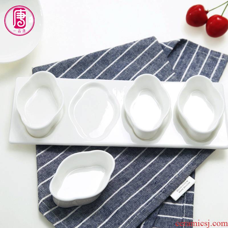 Yipin Tang Jiayong pure white ipads China jam disc ceramic tableware pre - dinner flavor dish move appetizing dish covered five times