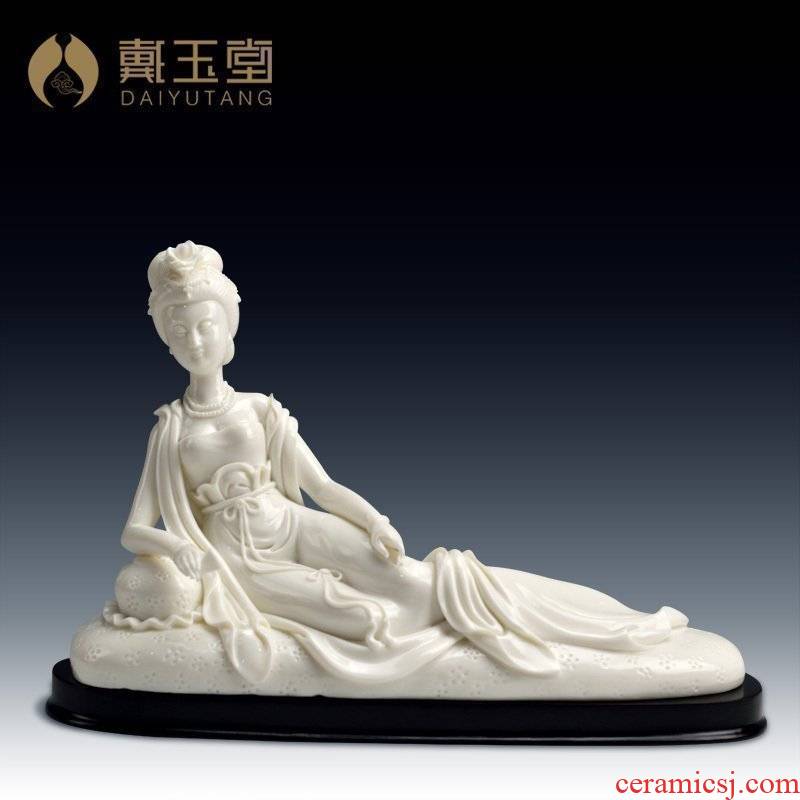 Yutang dai Lin Luyang works of arts and crafts master of China white porcelain furnishing articles province/drunken beauty D01-006