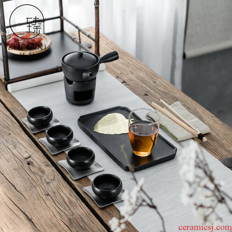 By Japanese kung fu tea set contracted household whole mud temperature ceramic teapot tea set something who make tea business suit