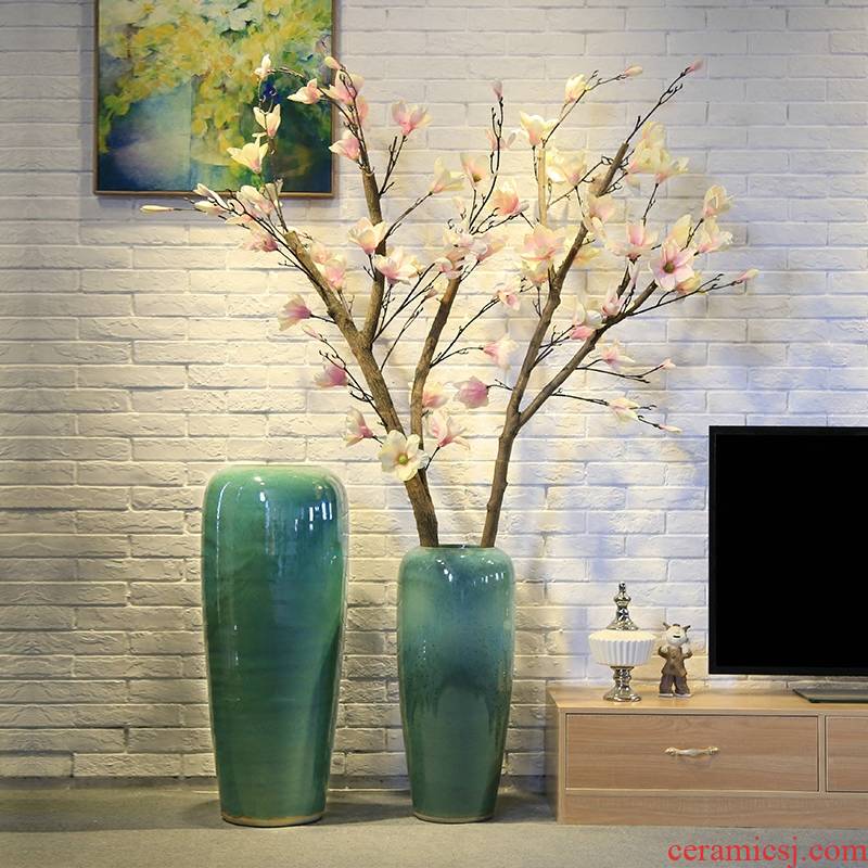 New Chinese style hotel big vase club sitting room adornment landing simulation tree big ceramics flower flower implement the entity shop