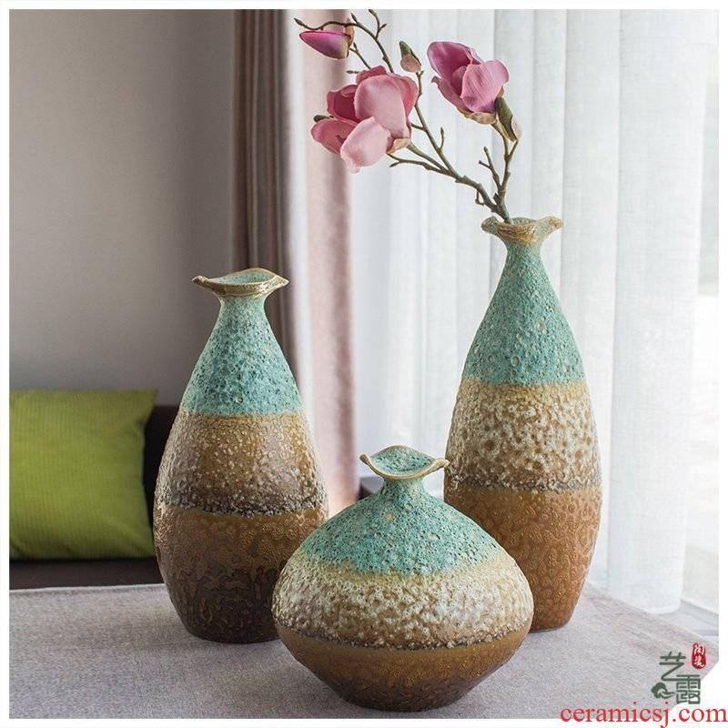 American southeast Asia vase three - piece jingdezhen ceramic vase household adornment furnishing articles hotel club house decoration